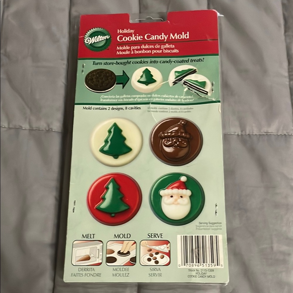 Wilton Holiday Cookie Candy Mold - Festive Green and Red